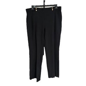 Anne Klein womens DRESS PANTS knit stretch long tall BLACK sz 2X EUC A9